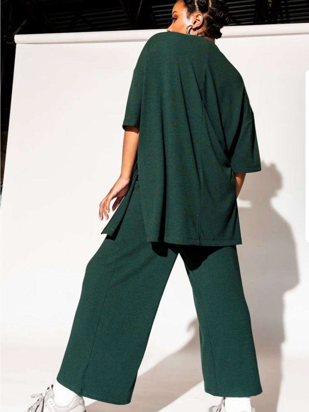 Dressed in Lala - 2 piece matching Lex Ribbed Playsuit in Emerald Green| medium